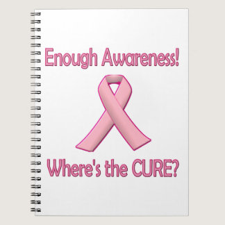 Breast cancer awareness vs cure notebook