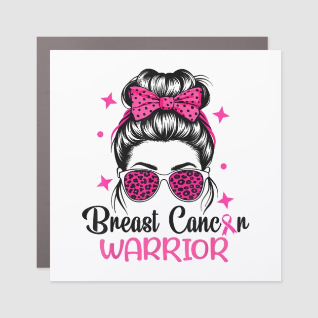 Breast Cancer Awareness Warrior Car Magnet (Front)
