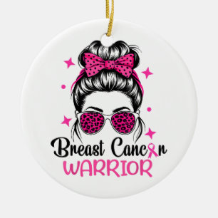Breast Cancer Awareness Warrior Ceramic Ornament