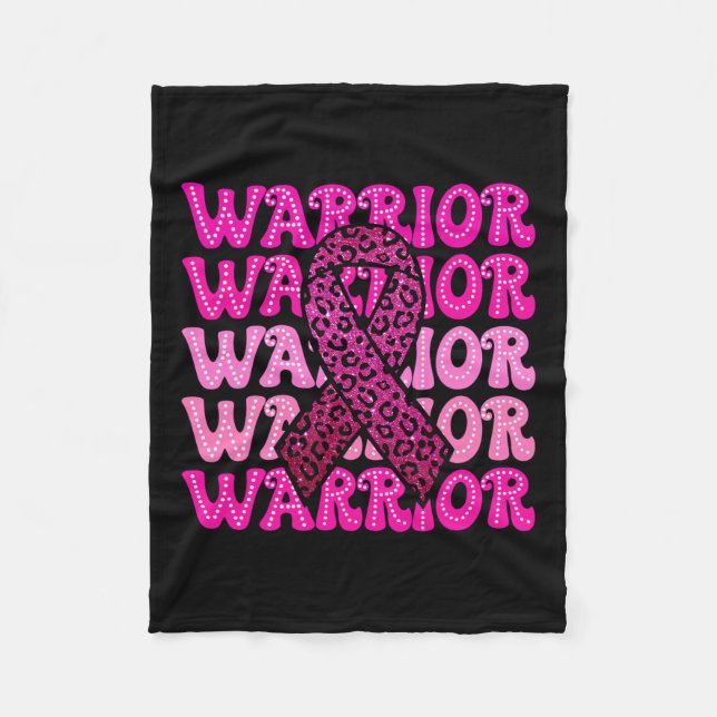 Breast Cancer Awareness Warrior Pink Ribbon Pink O Fleece Blanket (Front)