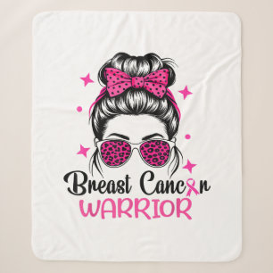 Breast Cancer Awareness Warrior Sherpa Blanket