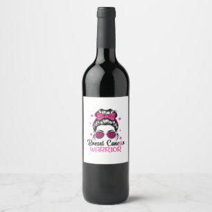 Breast Cancer Awareness Warrior Wine Label