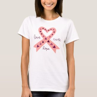 Breast Cancer Awareness with Pink Love Hope Cute T-Shirt