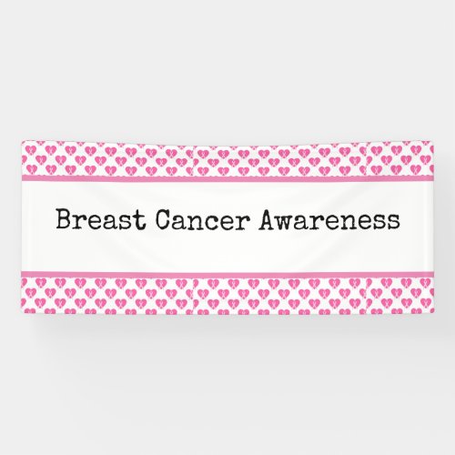 Breast Cancer Awareness with Pink Ribbon   Banner