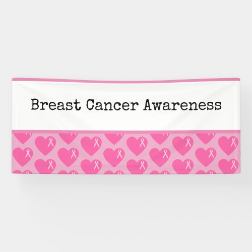 Breast Cancer Awareness with Pink Ribbon   Banner