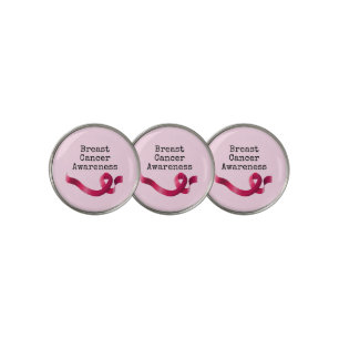 Breast Cancer Awareness with Pink Ribbon Golf Ball Marker