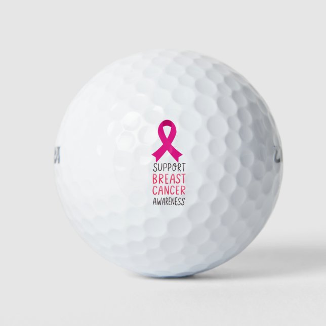 Breast Cancer Awareness with Pink ribbon   Golf Balls (Front)