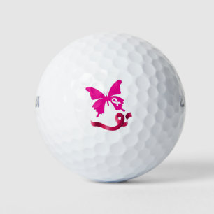 Breast Cancer Awareness with Pink Ribbon Golf Balls