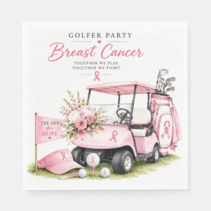 Breast Cancer Awareness with Pink ribbon golf Napkins