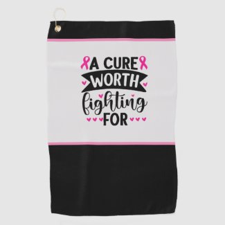 Breast Cancer Awareness with Pink Ribbon  Golf Towel