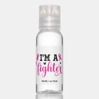 Breast Cancer Awareness with Pink Ribbon Hand Sanitizer