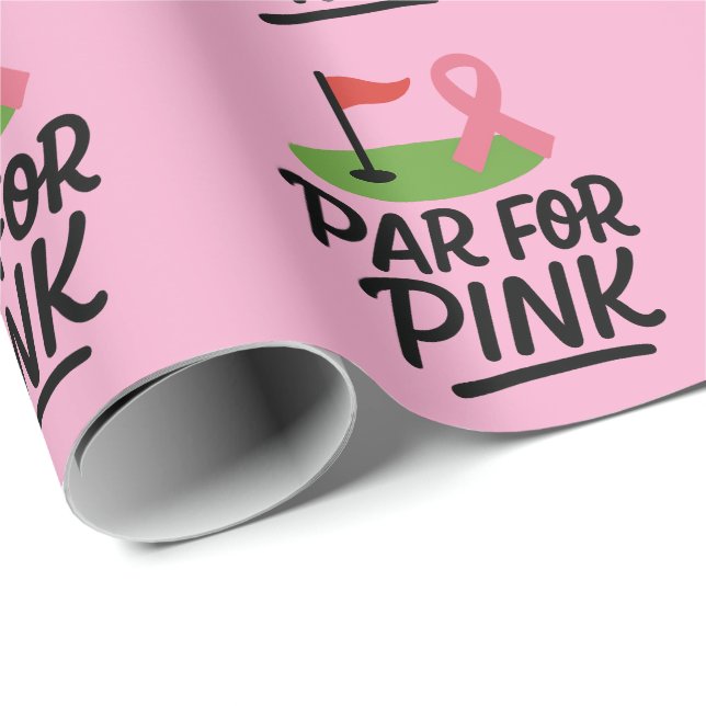 Breast Cancer Awareness with Pink ribbon  Heart Wrapping Paper (Roll Corner)