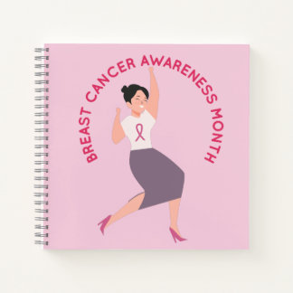 Breast Cancer Awareness with Pink Ribbon    Notebook