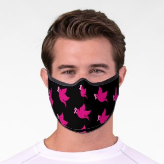 Breast Cancer Awareness with Pink Ribbon Premium  Premium Face Mask