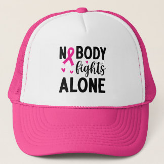 Breast Cancer Awareness with Pink Ribbon   Trucker Trucker Hat
