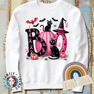 Breast Cancer Awareness Women Gifts Boo Halloween  Sweatshirt