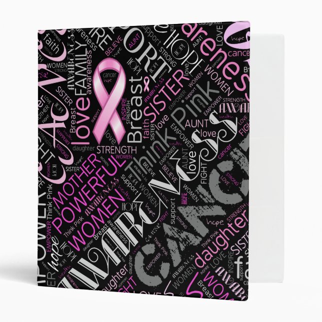 Breast Cancer Awareness Word Cloud ID261 Binder (Front/Inside)