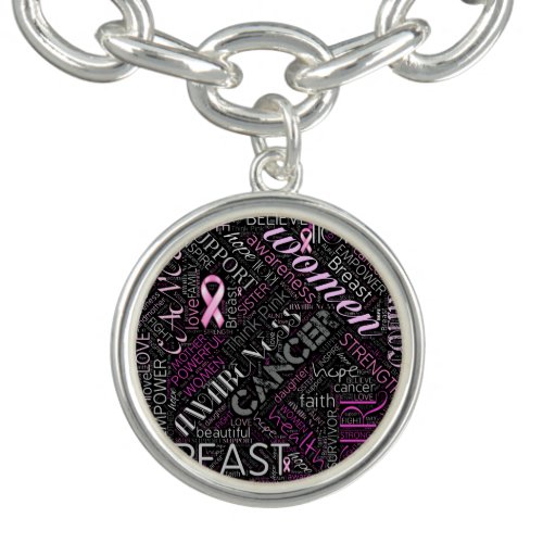 Breast Cancer Awareness Word Cloud ID261 Bracelet
