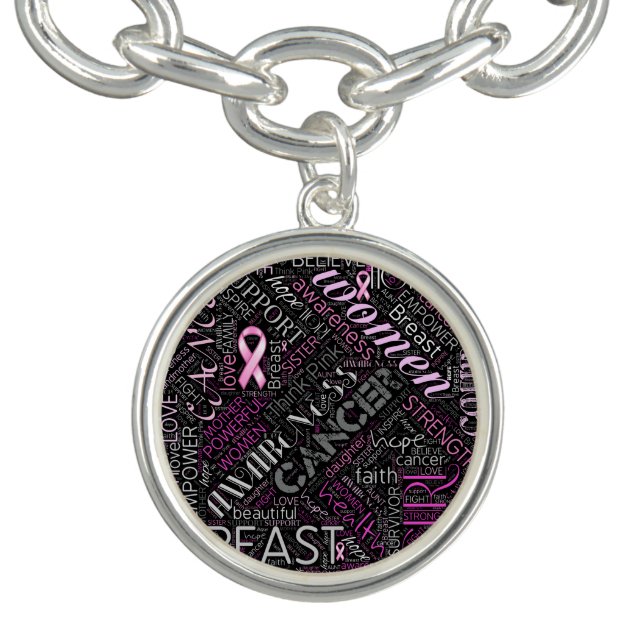 Breast Cancer Awareness Word Cloud ID261 Bracelet (Design)