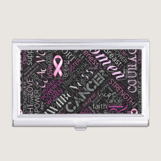 Breast Cancer Awareness Word Cloud ID261 Business Card Holder