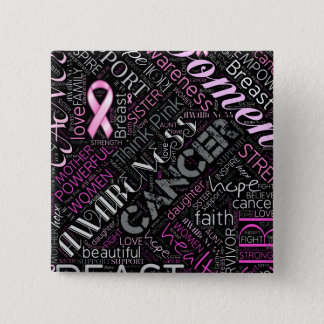 Breast Cancer Awareness Word Cloud ID261 Button