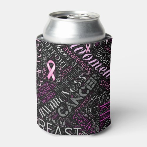 Breast Cancer Awareness Word Cloud ID261 Can Cooler