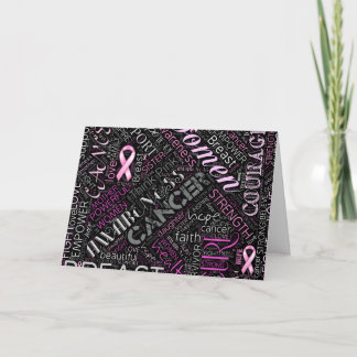 Breast Cancer Awareness Word Cloud ID261 Card