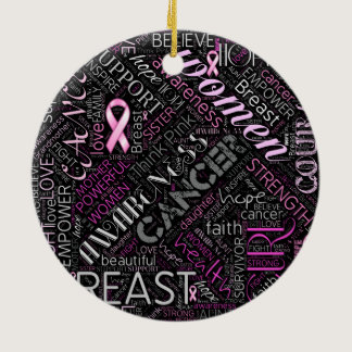 Breast Cancer Awareness Word Cloud ID261 Ceramic Ornament