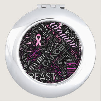 Breast Cancer Awareness Word Cloud ID261 Compact Mirror