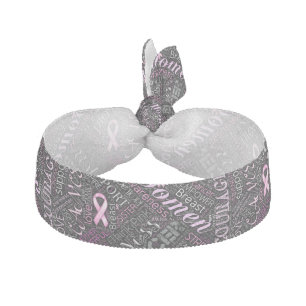 Breast Cancer Awareness Word Cloud ID261 Elastic Hair Tie
