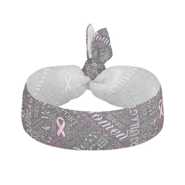 Breast Cancer Awareness Word Cloud ID261 Elastic Hair Tie (Front)