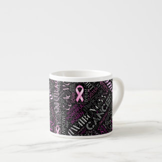Breast Cancer Awareness Word Cloud ID261 Espresso Cup