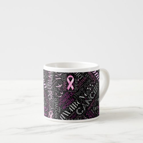 Breast Cancer Awareness Word Cloud ID261 Espresso Cup