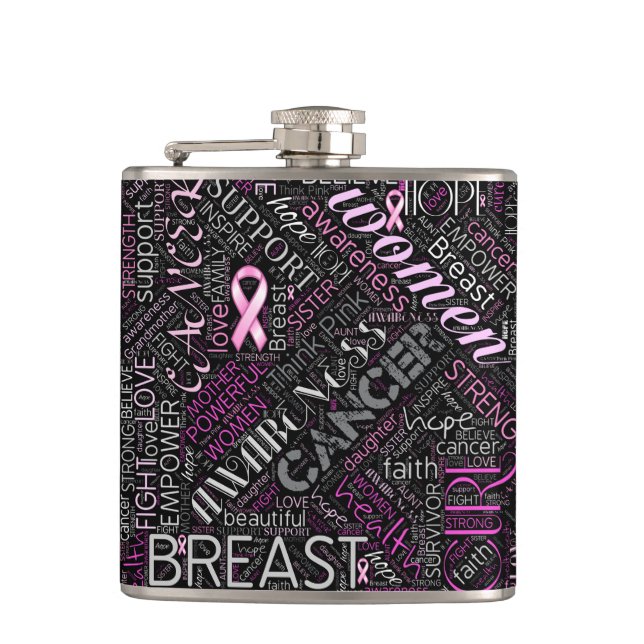 Breast Cancer Awareness Word Cloud ID261 Flask (Front)