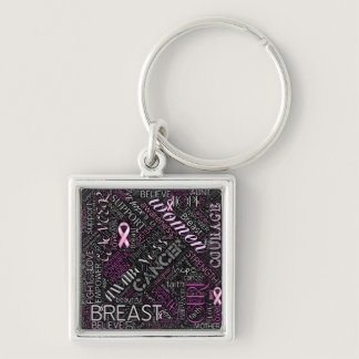 Breast Cancer Awareness Word Cloud ID261 Keychain