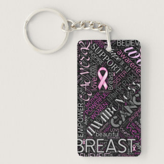 Breast Cancer Awareness Word Cloud ID261 Keychain