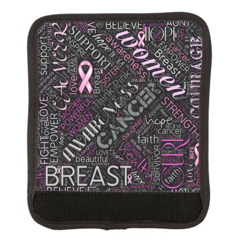 Breast Cancer Awareness Word Cloud ID261 Luggage Handle Wrap