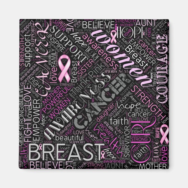 Breast Cancer Awareness Word Cloud ID261 Magnet (Front)