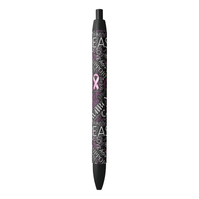 Breast Cancer Awareness Word Cloud ID261 Pen (Front Vertical)