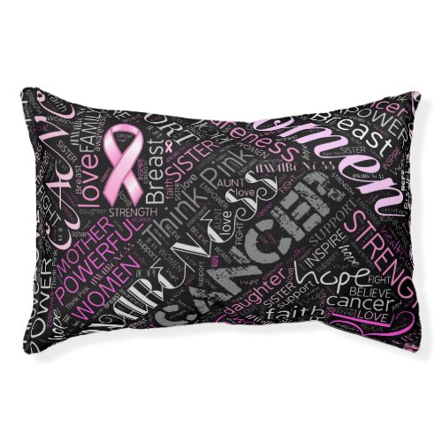 Breast Cancer Awareness Word Cloud ID261 Pet Bed