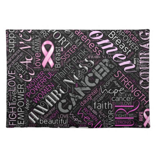 Breast Cancer Awareness Word Cloud ID261 Placemat