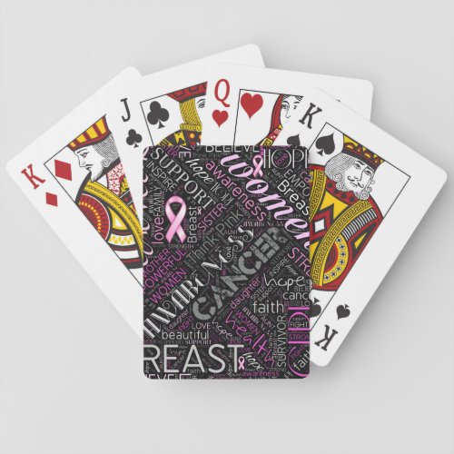 Breast Cancer Awareness Word Cloud ID261 Poker Cards