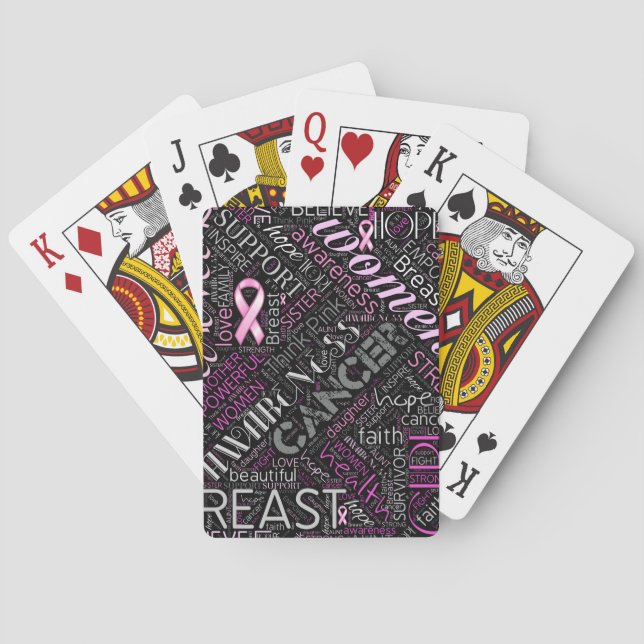 Breast Cancer Awareness Word Cloud ID261 Poker Cards (Back)