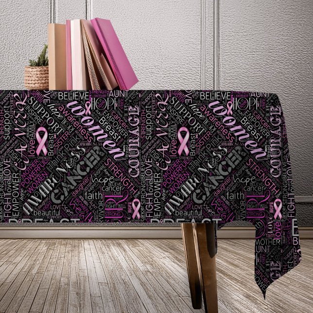 Breast Cancer Awareness Word Cloud ID261 Tablecloth (Creator Uploaded)