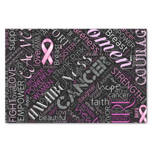 Breast Cancer Awareness Word Cloud ID261 Tissue Paper