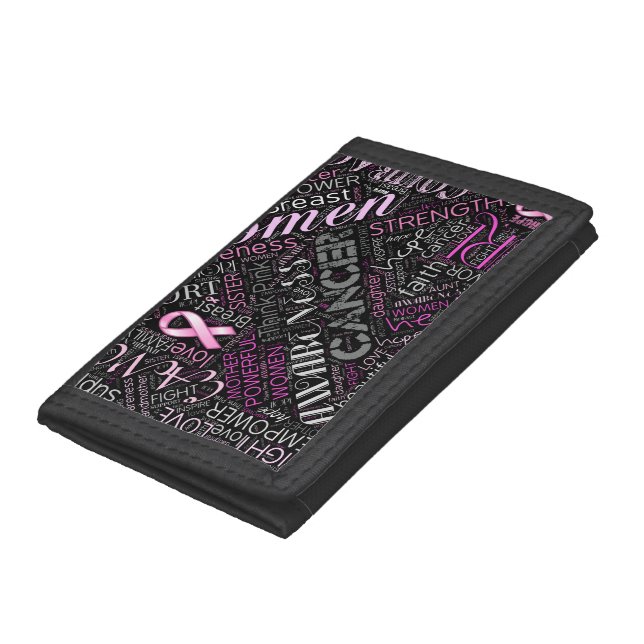 Breast Cancer Awareness Word Cloud ID261 Trifold Wallet (Bottom)
