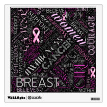 Breast Cancer Awareness Word Cloud ID261 Wall Sticker