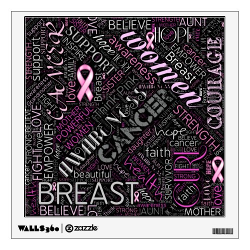 Breast Cancer Awareness Word Cloud ID261 Wall Sticker