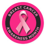 BREAST CANCER AWARNESS MONTH CLASSIC ROUND STICKER