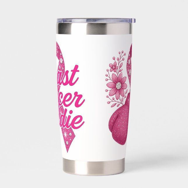 Breast Cancer Baddie cup Insulated Tumbler (Left)